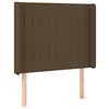 Image de vidaXL Hoofdbord met randen 103x16x118/128 cm stof donkerbruin