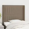 Image de vidaXL Tête de lit avec oreilles Taupe 103x16x118/128 cm Tissu