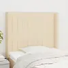 Image de vidaXL Tête de lit avec oreilles Crème 103x16x118/128 cm Tissu