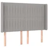 Image de vidaXL Tête de lit avec oreilles Gris clair 147x16x118/128 cm Tissu