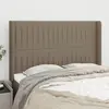 Image de vidaXL Tête de lit avec oreilles Taupe 147x16x118/128 cm Tissu