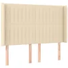 Image de vidaXL Tête de lit avec oreilles Crème 147x16x118/128 cm Tissu