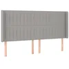 Image de vidaXL Tête de lit avec oreilles Gris clair 163x16x118/128 cm Tissu