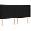 Image de vidaXL Tête de lit avec oreilles Noir 163x16x118/128 cm Tissu