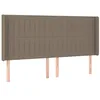 Image de vidaXL Tête de lit avec oreilles Taupe 163x16x118/128 cm Tissu