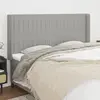 Image de vidaXL Tête de lit avec oreilles Gris clair 183x16x118/128 cm Tissu