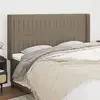 Image de vidaXL Tête de lit avec oreilles Taupe 183x16x118/128 cm Tissu
