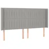 Image de vidaXL Tête de lit avec oreilles Gris clair 203x16x118/128 cm Tissu