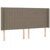 Image de vidaXL Tête de lit avec oreilles Taupe 203x16x118/128 cm Tissu
