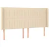 Image de vidaXL Tête de lit avec oreilles Crème 203x16x118/128 cm Tissu
