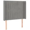 Image de vidaXL Tête de lit avec oreilles Gris clair 93x16x118/128 cm Velours