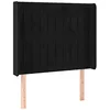 Image de vidaXL Tête de Lit avec Oreilles Meuble de Chambre à Coucher Accessoire de Lit Simple Tête de Cadre de Lit Intérieur Noir 93x16x118/128 cm Velours