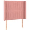 Image de vidaXL Tête de lit avec oreilles Rose 93x16x118/128 cm Velours