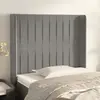 Image de vidaXL Tête de lit avec oreilles Gris clair 103x16x118/128 cm Velours