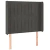 Image de vidaXL Tête de lit avec oreilles Gris foncé 103x16x118/128 cm Velours