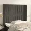 Image de vidaXL Tête de lit avec oreilles Gris foncé 103x16x118/128 cm Velours