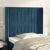 Image de vidaXL Tête de lit avec oreilles Bleu foncé 103x16x118/128 cm Velours