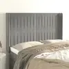 Image de vidaXL Tête de lit avec oreilles Gris clair 147x16x118/128 cm Velours