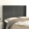 Image de vidaXL Tête de lit avec oreilles Gris foncé 147x16x118/128 cm Velours