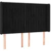 Image de vidaXL Tête de lit avec oreilles Noir 147x16x118/128 cm Velours