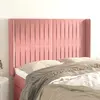 Image de vidaXL Tête de lit avec oreilles Rose 147x16x118/128 cm Velours