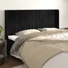 Image de vidaXL Tête de lit avec oreilles Noir 163x16x118/128 cm Velours