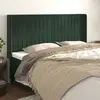Image de vidaXL Tête de lit avec oreilles Vert foncé 163x16x118/128 cm Velours