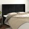 Image de vidaXL Tête de lit avec oreilles Noir 183x16x118/128 cm Velours