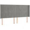 Image de vidaXL Tête de lit avec oreilles Gris clair 203x16x118/128 cm Velours