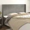 Image de vidaXL Tête de lit avec oreilles Gris clair 203x16x118/128 cm Velours
