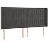 Image de vidaXL Tête de lit avec oreilles Gris foncé 203x16x118/128 cm Velours