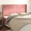 Image de vidaXL Tête de lit avec oreilles Rose 203x16x118/128 cm Velours