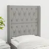 Image de vidaXL Tête de lit avec oreilles Gris clair 83x16x118/128 cm Tissu