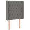 Image de vidaXL Tête de lit avec oreilles Gris foncé 83x16x118/128 cm Tissu