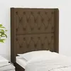 Image de vidaXL Tête de lit avec oreilles Marron foncé 83x16x118/128 cm Tissu