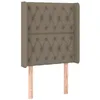 Image de vidaXL Tête de Lit avec Oreilles Meuble de Chambre à Coucher Accessoire de Lit Simple Tête de Cadre de Lit Intérieur Taupe 83x16x118/128 cm Tissu