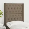 Image de vidaXL Tête de lit avec oreilles Taupe 83x16x118/128 cm Tissu