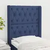 Image de vidaXL Tête de lit avec oreilles Bleu 83x16x118/128 cm Tissu