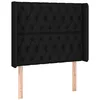 Image de vidaXL Tête de lit avec oreilles Noir 93x16x118/128 cm Tissu