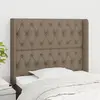 Image de vidaXL Tête de lit avec oreilles Taupe 93x16x118/128 cm Tissu