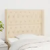 Image de vidaXL Tête de lit avec oreilles Crème 93x16x118/128 cm Tissu