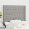 Image de vidaXL Tête de lit avec oreilles Gris clair 103x16x118/128 cm Tissu