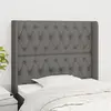 Image de vidaXL Tête de lit avec oreilles Gris foncé 103x16x118/128 cm Tissu