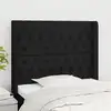 Image de vidaXL Tête de lit avec oreilles Noir 103x16x118/128 cm Tissu