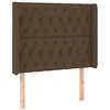 Image de vidaXL Tête de lit avec oreilles Marron foncé 103x16x118/128 cm Tissu