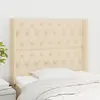 Image de vidaXL Tête de lit avec oreilles Crème 103x16x118/128 cm Tissu