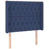 Image de vidaXL Tête de lit avec oreilles Bleu 103x16x118/128 cm Tissu