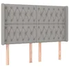 Image de vidaXL Tête de lit avec oreilles Gris clair 147x16x118/128 cm Tissu