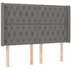Image de vidaXL Tête de lit avec oreilles Gris foncé 147x16x118/128 cm Tissu