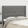 Image de vidaXL Tête de lit avec oreilles Gris foncé 147x16x118/128 cm Tissu